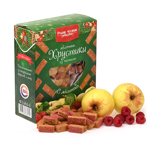Яблочные Хрустики из пастилы с Малиной НГ, 250 г