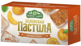 Белёвская пастила абрикосовая, 200г (20шт/кор) Белёвская пастила абрикосовая, 200г (20шт/кор)