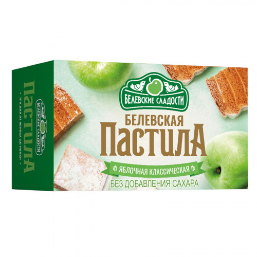 Белёвская пастила яблочная (без сахара) 200г (20шт/кор)