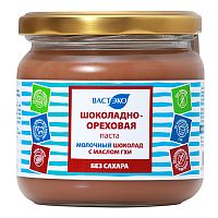 Шоколадно-ореховая паста без сахара "Молочный шоколад с маслом ГХИ", 380г