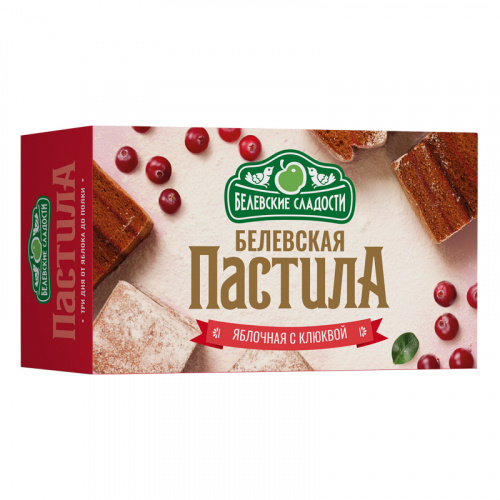 Белёвская пастила яблочная (с клюквой) 100г (15шт/кор)